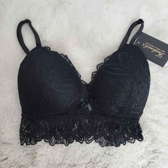 NEW Frederick's of Hollywood Finley Black Lace Padded Bralette - Picture 1 of 8